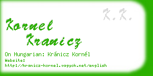 kornel kranicz business card